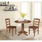 International Concepts 36 in. Round Extension Dining Table with Leaf and 2 Madrid LadderBack Chairs - 3 Piece Dining Set K42-36RXT-27B-C2-2 - alternate 1